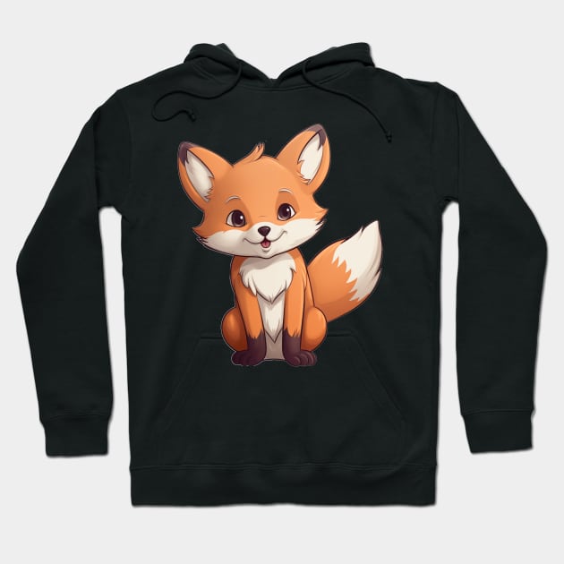 Cute Little Baby Fox Hoodie by VirtualArtGuy